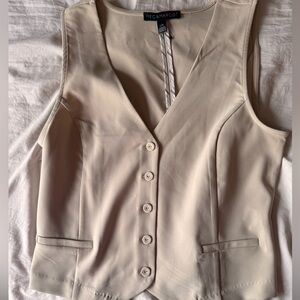 Tan button front vest